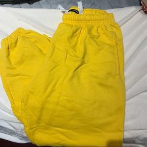 yellow sweatpants